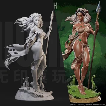 1/24 Белая модель Storm Girl в стиле джунглей, модель 3D-печати GK Hand Soldier