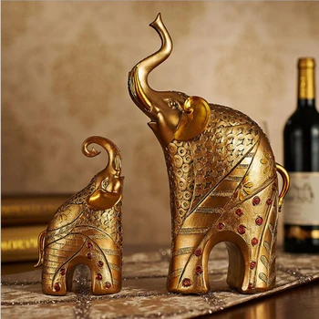 1 комплект украшений из смолы в виде слона для матери и ребенка, Европейские украшения в виде слона, Офисная мебель, поделки из смолы, домашний декор
