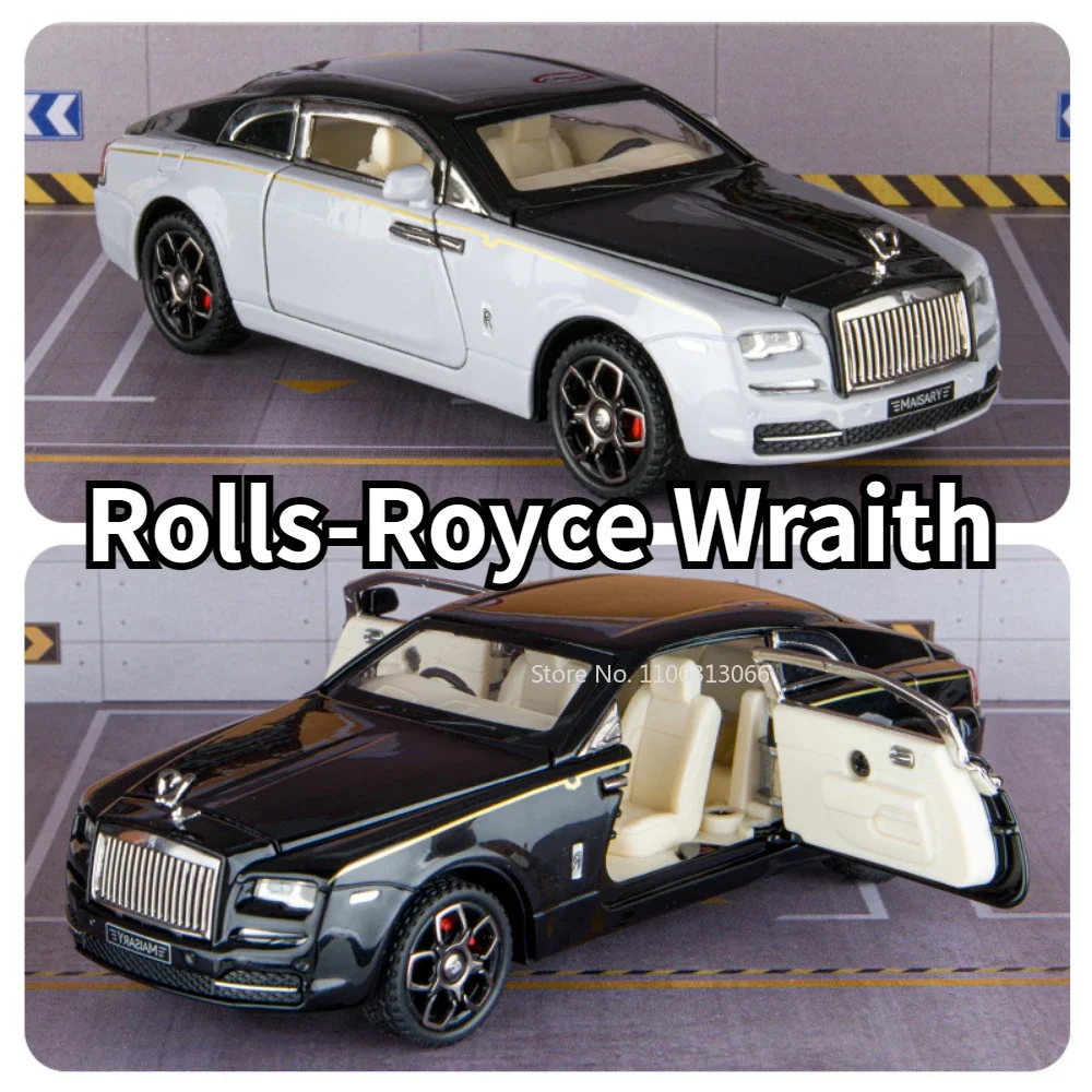 Модель автомобиля из Сплава Rolls Royce Wraith 1:32, Изготовленная на заказ, Металлическое Литье Со Звуком И Светом, Модель Автомобиля Для Детской Коллекции Игрушек Для Транспортных Средств