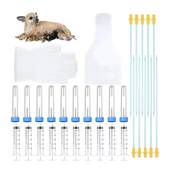 10 Комплектов набора для искусственного осеменения собак ПВХ, как показано на рисунке, для мелких и средних пород