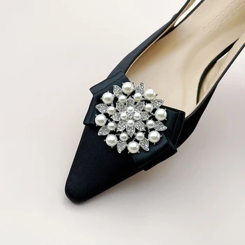 2 шт Жемчужный цветок обувь аксессуары съемный башмак зажим пряжка для женщин свадебная обувь украшение