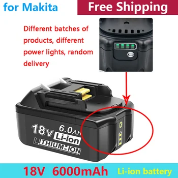 2023 100% Оригинальный Для Makita Аккумулятор Для Электроинструментов 18V 6000mAh со светодиодной Литий-ионной Заменой LXT BL1860B BL1860 BL1850