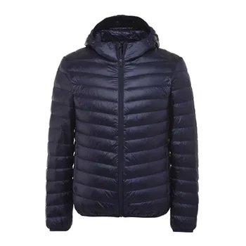2023 Новая теплая мужская куртка Модная повседневная пуховая хлопковая куртка с капюшоном однотонного цвета, легкое пальто, мужская зимняя куртка