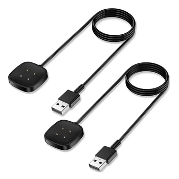 2ШТ USB-кабель для зарядного устройства для Fitbit-Versa-4-Sense-2-Versa-3-Sense Кабель USB-кабель для быстрой зарядки смарт-часов