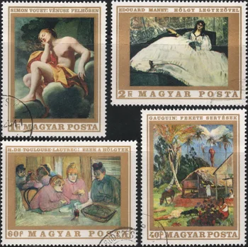 4 шт./компл. Почтовые марки Венгрии 1969 Музейные картины с маркировкой почтовых марок для коллекционирования