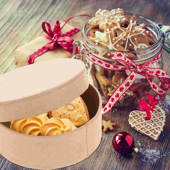 5 шт. круглая картонная коробка Маленькие подарочные коробки для торта, подарочные принадлежности для упаковки печенья Картон для упаковки