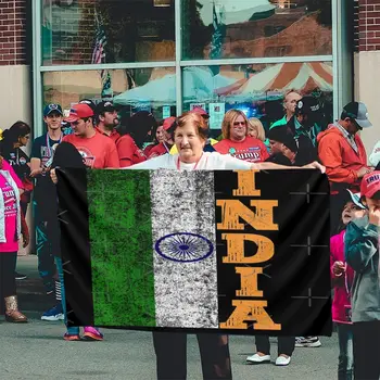 Indian Pride Rugged Distressed Vintage Индия - Черный Флаг