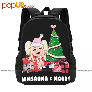 Sanna Iamsanna E Moody Рождественский рюкзак большой емкости с художественным принтом, многофункциональная сумка для спортзала