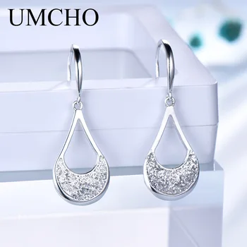 UMCHO, модные женские серьги с блестками из стерлингового серебра 925 пробы, подарки на свадьбу, День рождения, изысканные ювелирные украшения