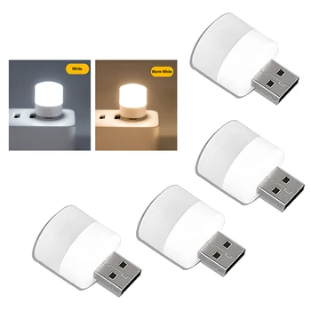 USB-ночник, Мини-USB-штекер, Блок питания, USB-книжные фонари, Маленькие Круглые Лампы для чтения, защита глаз, 10 шт.