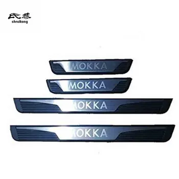 Автомобильные Аксессуары для Opel Mokka Накладка на педаль порога из нержавеющей стали, Защитная наклейка для стайлинга автомобилей