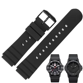 Аксессуары для часов Резиновые военные часы Мужские и женские Спортивные Водонепроницаемый силикагелевый ремешок для Luminox 0200 3901 7050 3001 21 мм