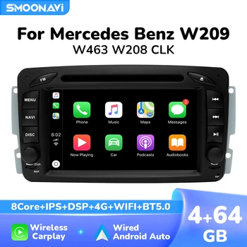 Беспроводной автомобильный DVD-плеер Carplay Android 12 для Mercedes/Benz/W209/W168/M/ML/W463/Viano/W639/Vito/Vaneo Mutimedia DSP 4G Wifi