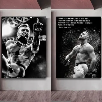 Вдохновляющий Боксерский плакат с Конором Макгрегором, профессиональные боксеры, печать на холсте, Настенный декор, настенное искусство, украшение тренажерного зала