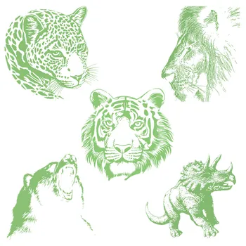 Гладящие нашивки для одежды Тигр Леопард Медведь Лев Серебристая Теплопередающая Печать ПВХ Нашивка Справься с этим Наклейки для Одежды