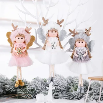 Декоративная креативная рождественская подвеска для девочки, елочная детская подарочная кукла