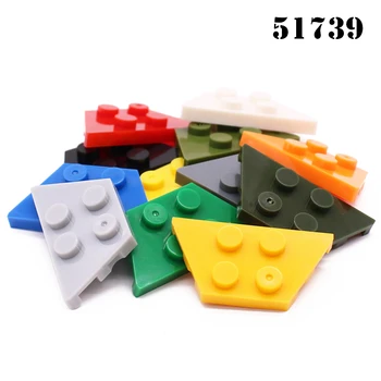 Детали Rainbow Pig MOC 51739, Клин, пластина, 2 x 4 Совместимых кирпича, Строительные блоки DIY, Частица, Детские головоломки, Игрушки для мозга