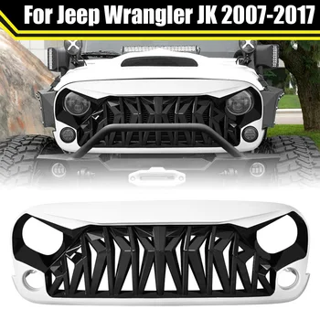 Для Jeep Wrangler JK 2007-2017 Shark Grill Решетка Переднего Бампера Гоночные Решетки Защитная Решетка На Входе ABS Сетчатая Крышка Внешние Детали