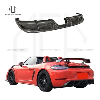 Для Porsche 718 982 Cayman Boxster 2016-2021 Задний Бампер Для Губ Диффузор Спойлер Фартук Разветвители Протектор Из Углеродного Волокна