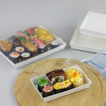 Индивидуальный продукт, пригодный для повторного использования, суши на вынос, Бумажная коробка Того, контейнер для еды на вынос с крышкой