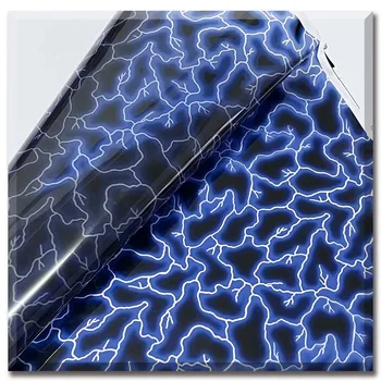 Классическая синяя прозрачная пленка для переноса воды Lightning шириной 0,5 м Hdrographics
