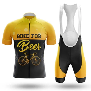 Классический ретро пивной мужской летний комплект из джерси Pro Team для велоспорта с коротким рукавом, велосипедная одежда, дорожный велосипедный костюм