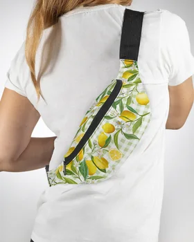 Лимонный плед, Зеленый Мужской кошелек, женская поясная сумка, поясная сумка, кошелек, большая сумка для телефона, сумка для кошелька, водонепроницаемые набедренные сумки типа 