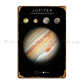 Металлическая табличка с планетой Юпитер, украшение, Таблички индивидуального дизайна, Жестяная вывеска, плакат