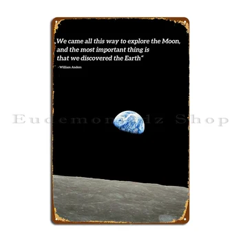 Металлическая табличка с цитатой Earthrise Apollo 8 с персонажами из кино, клубный плакат Garage Club Bar, Жестяная вывеска