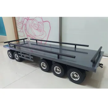 Металлический 5-осный прицеп для игрушек 1/14 Радиоуправляемый гидравлический самосвал, радиоуправляемый грузовик, тягач, автомобили, инженерная модель TH23241