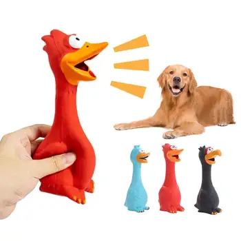 Милые латексные игрушки в форме цыпленка, пищащие игрушки для домашних животных, имитация щенка, Аксессуары для звука цыпленка, Креативные Кричащие игрушки, Жевательная резинка для собак Y3D8