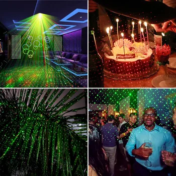 Мини-Красный Зеленый Движущийся DJ Disco Party Лазерный Проектор Сценического Света для Праздника Рождество Бар Клуб Свадьба День Рождения Шоу Огни