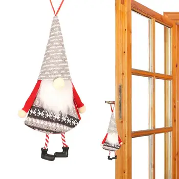 Мини-подвески с рождественскими гномиками Мягкая и удобная подвеска в виде безликого старичка Сезонные украшения для рождественской елки, поручней, стен