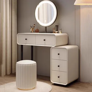 Миниатюрный туалетный столик для макияжа Легкое туалетное зеркало Табурет Туалетный столик для женщины Простая современная мебель Penteadeira Удобная