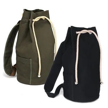 Модный холщовый рюкзак на шнурке для мужчин, женская сумка на плечо большой емкости, веревочное дорожное ведро