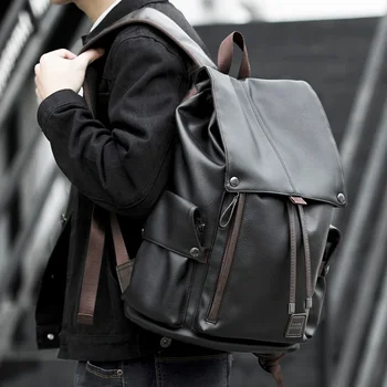 Мужской рюкзак Lether Vintage для подростка, 15,6-дюймовый Ноутбук, Портативная сумка, Дизайнерский Дорожный рюкзак, Роскошный Водонепроницаемый рюкзак для колледжа Mochila