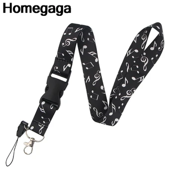 Музыкальные ноты Homegaga Винтажный ремешок на шею для ключей, удостоверения личности, ремешков для телефона, держателя значка, самодельной подвесной веревки, подарка для учителя