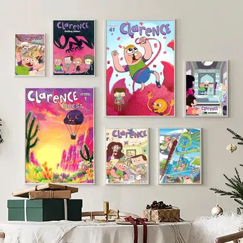 Мультяшные плакаты C-Clarences, аниме, Липкие принты на белой бумаге, плакаты, произведение искусства, Кавайный декор комнаты