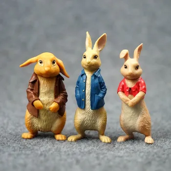 Мультяшный маленький кролик украшает пасторальное украшение кролика изысканной настольной моделью
