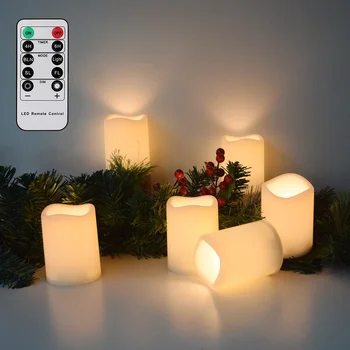 Новая светодиодная лампа для чайных свечей с дистанционным управлением с 10 клавишами, работающая на батарейках, беспламенная свеча для украшения дома для вечеринок, свечи