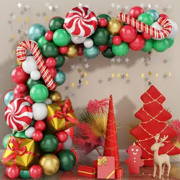 Новогодние воздушные шары Красочные Рождественские воздушные шары Комплект для гирлянды и арки с большой эластичностью, плотный герметичный дизайн для праздничного Нового года