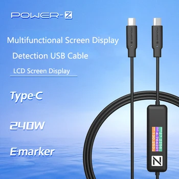 Оригинальный ChargerLAB POWER-Z AK001 Линия передачи данных обнаружения 240 Вт USB C к USB C PD Тестовый кабель 48V5A Двойной Тестер мощности Type C.