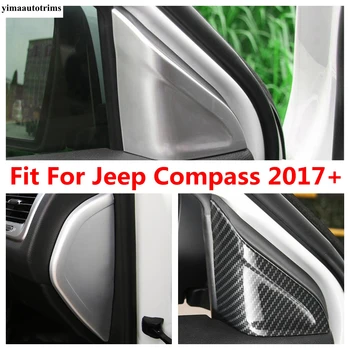 Передняя Стойка С Треугольной Рамкой, Декоративная Накладка Для Jeep Compass 2017-2021, Аксессуары Для Интерьера Из ABS-Матового/Углеродного Волокна