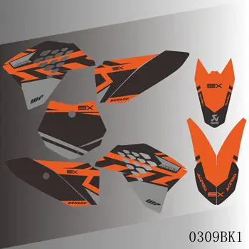 Полная Графика Наклейки Наклейки Мотоцикл Фон Пользовательский Номер Название Для KTM SX50 SX 50 2009 2010 2011 2012 2013 2014 2015