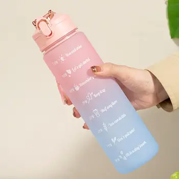 Портативная бутылка для воды объемом 750 мл, мотивационная спортивная бутылка для воды с отметкой времени, герметичная чашка для занятий спортом на открытом воздухе, фитнес без BPA