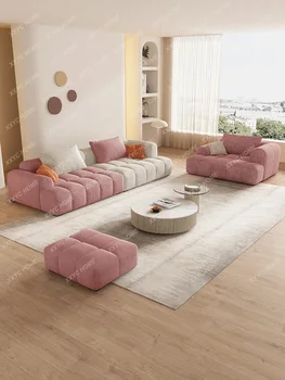 Простой Популярный Новый диван для гостиной из ткани с прямым рядом 2023 года Nordic Light Роскошный Современный минималистичный