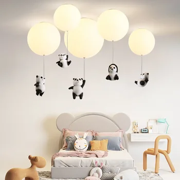 Светодиодные люстры с пандой, воздушные шары, Мультяшный Медведь, Детская Спальня, гостиная, столовая, Дизайнерские подвесные светильники