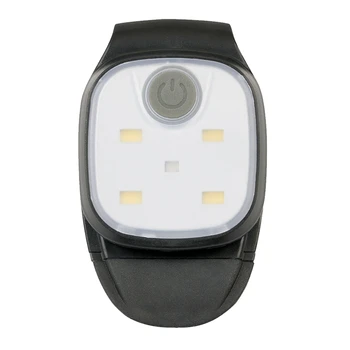 Светодиодный фонарик с зажимом, 4 режима освещения, USB перезаряжаемый зажимной светильник, предупреждение о безопасности, ходовой фонарь для ночных прогулок