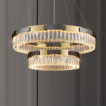 Современная светодиодная люстра для гостиной роскошный современный домашний декор хрустальный светильник столовая спальня хрустальная лампа