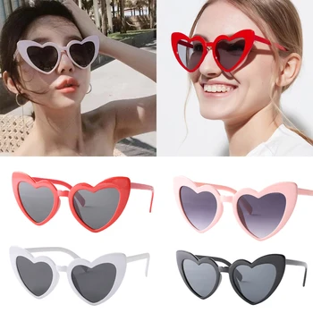 Солнцезащитные очки в форме сердца для женщин, модные солнцезащитные очки Love Heart с защитой от UV400, винтажные солнцезащитные очки, женские аксессуары